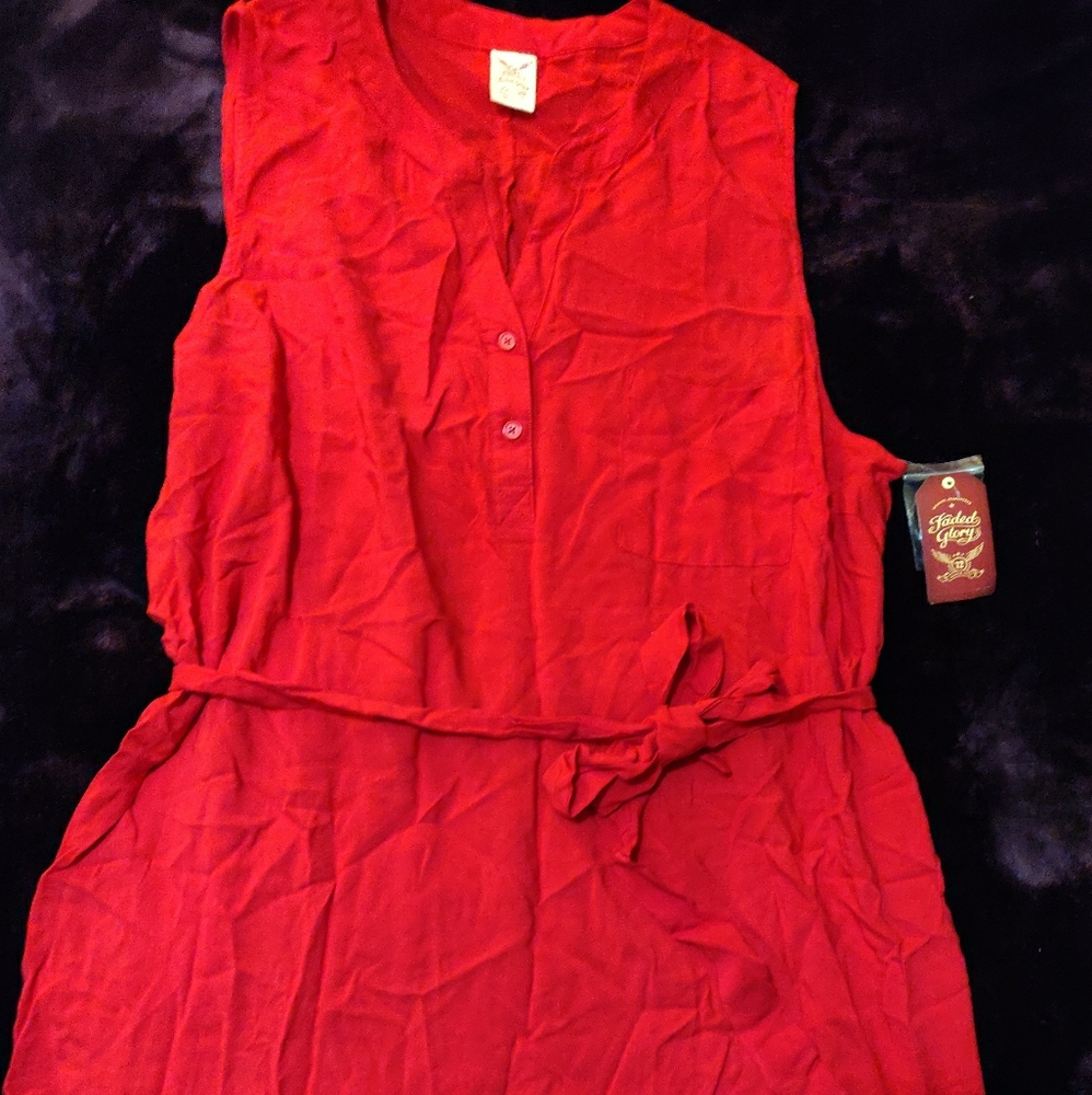 Red Linen Dress